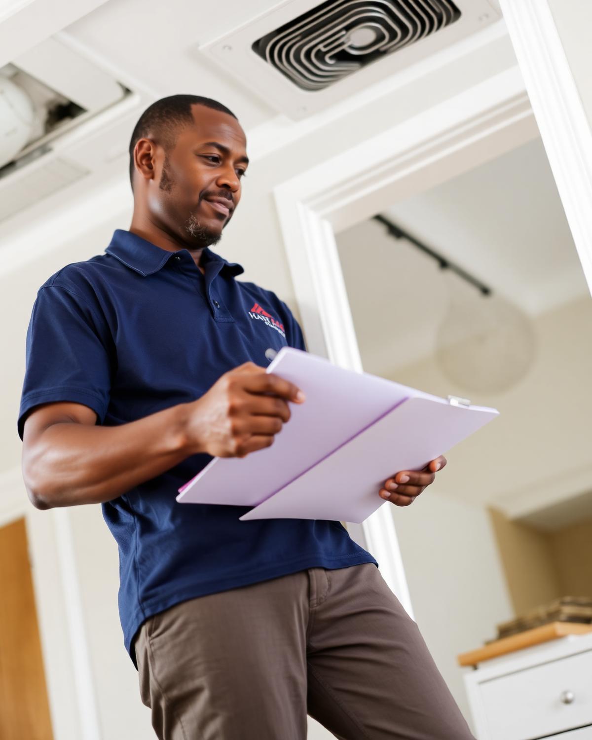 Hatchet Inspection Services inspector taking notes during a home inspection